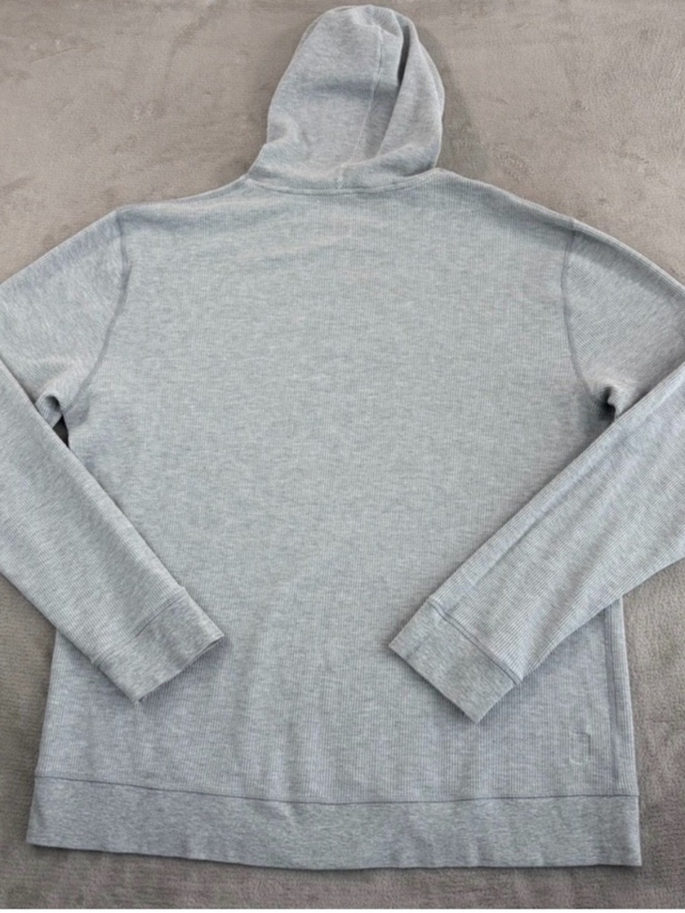 Vuori Waffle Knit Thermal Pullover Hoodie in Grey Men 2XL No tag Active Gym - Picture 2 of 5